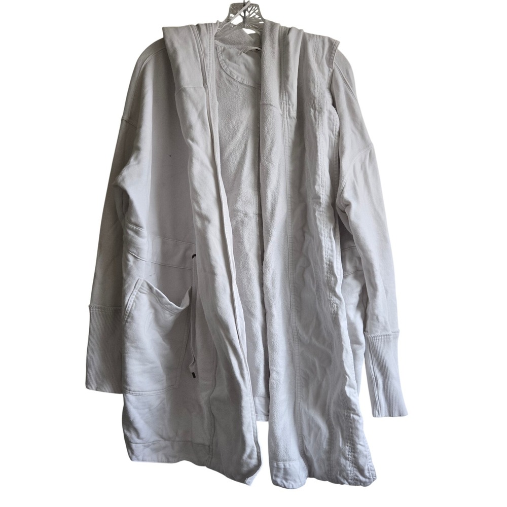 Free People Large Brentwood Oversized Cardigan White‎ Cotton French Terry Boho